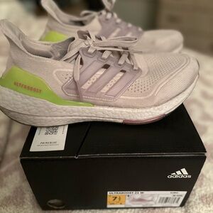 Adidas Ultraboost 21 Women's Sneakers - Pink and Green